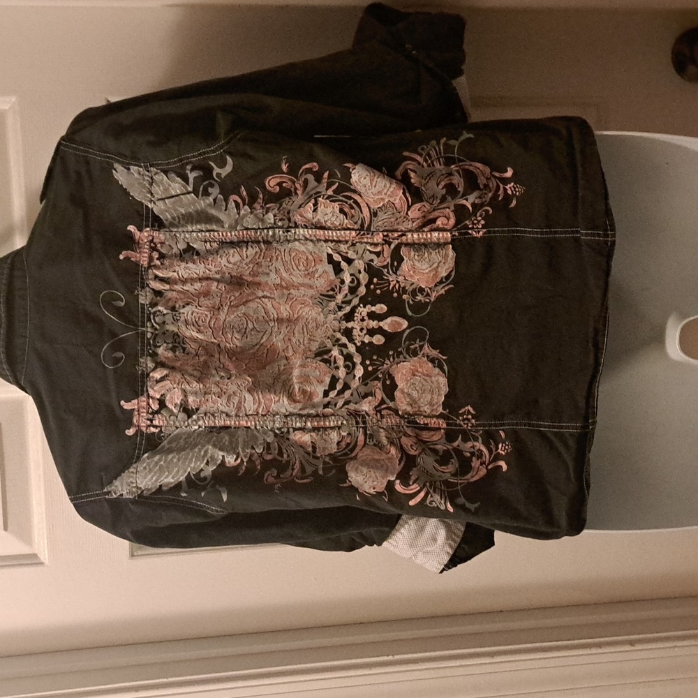 Cotton Express Charcoal Shirt With Butterfly design